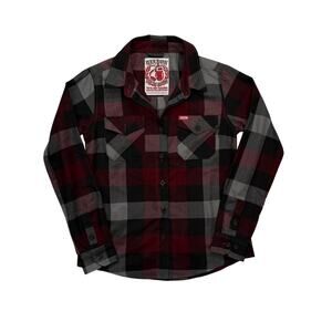 Dixxon Flannel Company “The Brawler” Women’s Flannel Shirt Red Black Plaid Sz M